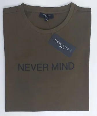 Buy New  Look  NEVERMIND  Men's Short Sleeve Casual Tee. Dark Khaki. XLarge. NW/ Tag • 0.99£