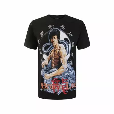 Buy Tshirt Bruce Lee Print Short Sleeve Top Crewneck Martial Arts Karate Dragon Mens • 15.99£
