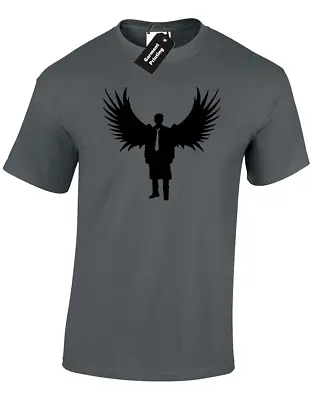 Buy Castiel Silhouette Mens T Shirt Supernatural Winchester Brothers Dean Sam Cult • 7.99£