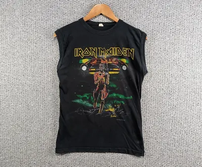 Buy Iron Maiden Somewhere In Time Tour 1986 Graphic Print Metal T-shirt Vest - M • 394.50£