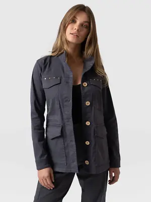 Buy Saint + Sofia Lennox Charcoal Rock N Roll Jacket Size Uk 8 • 59.90£