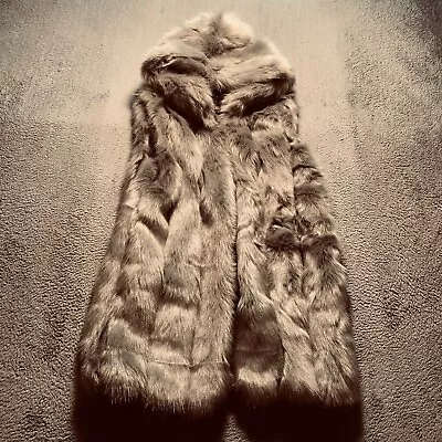 Buy Lanshifei Faux Fur Gilet Women Size S  Grey Hooded • 15.50£