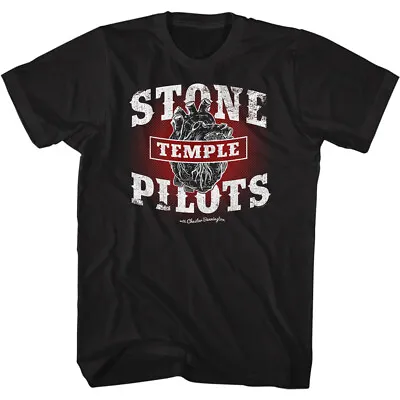 Buy Stone Temple Pilots With Chester Bennington Black Heart Men's T Shirt Rock Merch • 52.73£