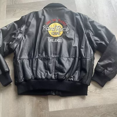 Buy Men’s Black Faux Leather Vintage Hard Rock Cafe Jacket Gilet X Large • 24.99£