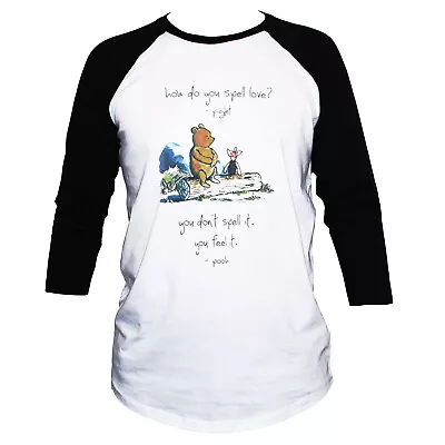 Buy WINNIE THE POOH How Do You Spell Love T-shirt Cute Friendship 3/4 Sleeve Unisex • 21.10£