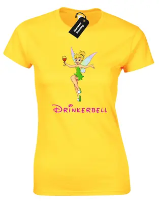 Buy Drinkerbell Ladies T Shirt Cute Tinkerbell Alcohol Joke Gift Cute Top New • 8.99£