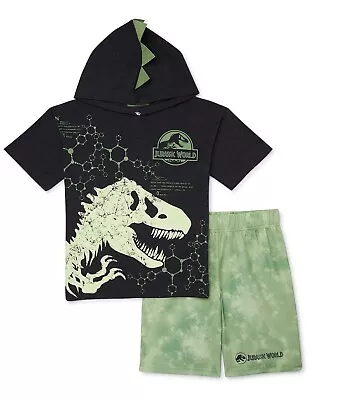 Buy Jurassic World Boys Cosplay 2-Piece 3D Hooded Short Sleeve Top And Shorts Set: 8 • 13.38£