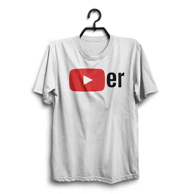 Buy YOUTUBE PLAYER Mens Gaming Funny White T-Shirt Novelty Joke Tshirt Clothing Tee • 9.95£