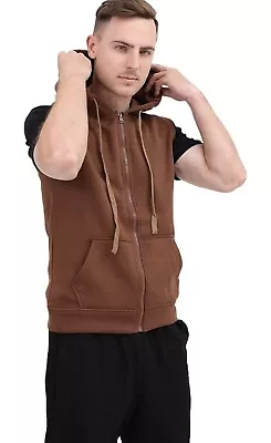 Buy (M21) Men Casual Sleeveless Hoodies Zip Up Sweatshirt Drawstring Hooded Tank • 8.99£