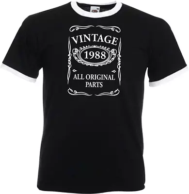 Buy 36th Birthday Gifts Presents Year 1988 Mens Ringer Vintage T-Shirt All Original • 9.99£