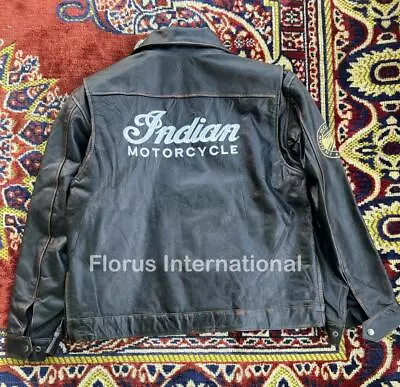 Buy Indian Motorcycle Jacket Vintage Racing Jacket Cowhide Leather Racing Jacket • 142.21£