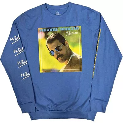 Buy Freddie Mercury 'Mr Bad Guy' Blue Long Sleeve T Shirt - NEW OFFICIAL Queen • 21.99£