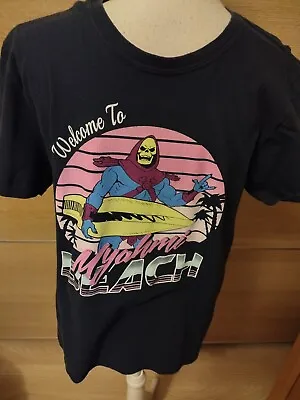 Buy Mens Medium Qwertee Myahmi Beach Skeletor He-Man T-Shirt • 4.99£