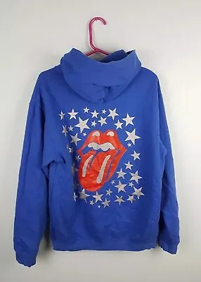 Buy Fruit Of The Loom Blue Graphic Print Rolling Stones Sweatshirt Jumper Hoodie S • 9.99£