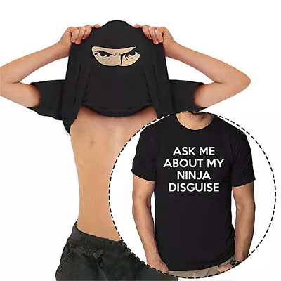 Buy Ask Me About My Ninja Disguise Men Short Sleeve T-Shirts Funny Flip Humor Tee. • 5.81£
