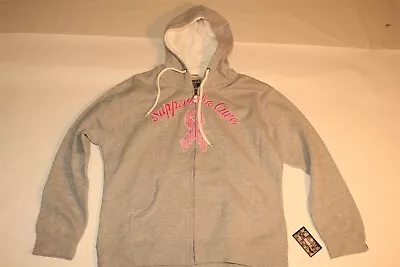 Buy AMERICAN CROWN Support The Cure Breast Cancer Pink Ribbon Women's Zip Hoodie XL • 18.89£