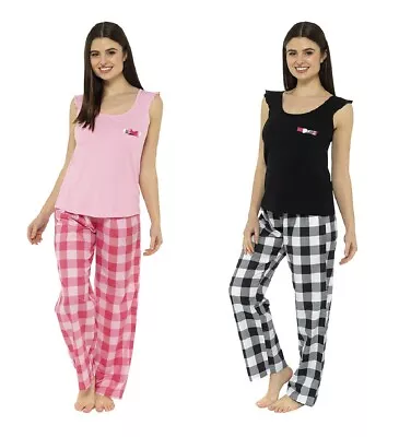 Buy Ladies Check Design Cool Summer Lightweight Pyjama Set ~ UK 8-22 • 12.99£