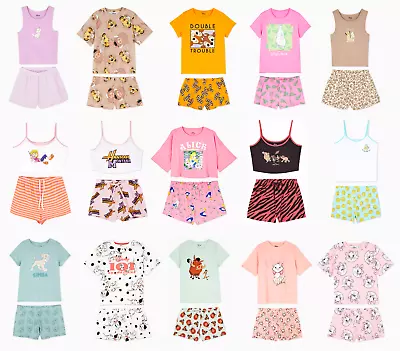 Buy Ladies DISNEY Pyjamas Women 6 - 24 Summer Cami Vest T-Shirt Tee Shorts Primark • 14.95£