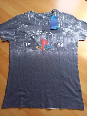 Buy Bioworld Sony Playstation City Landscape All Over Sublimation T Shirt M • 9.99£