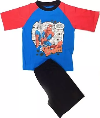 Buy Boys Marvel Spiderman Pyjamas Short PJ's Age 4-10 Years (9-10 Years) Blue,red • 6.99£