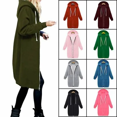 Buy Plus Size Long Sleeve Hoodie Up Cardigan Hooded Zip Womens Coat UK Jacket Jumper • 17.60£
