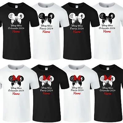 Buy Personalised Disneyland 2024 T Shirt Family Holiday Orlando Paris Trip T-Shirt • 8.49£