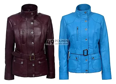 Buy New Ladies Slim Fit Soft Real Lambskin Leather Jacket Casual Military Style 1160 • 49£