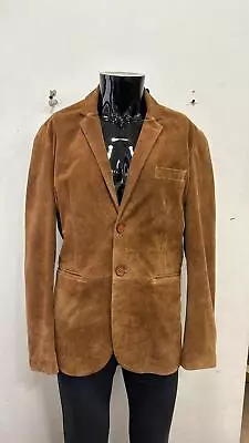 Buy Mens Leather BLAZER TAN Classic ITALIAN Tailored Soft Suede LEATHER P-718 • 29.75£