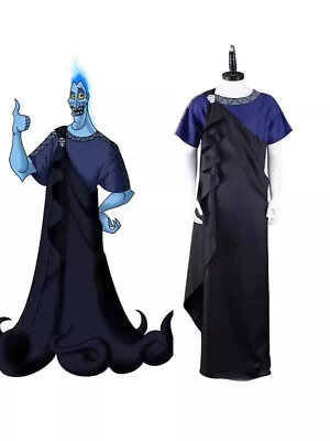 Buy Hercules Hades Cosplay Man Costume T-Shirt Robe Fantasia Halloween Outfit • 53.99£