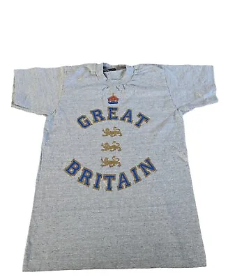 Buy Vintage Great Britain Single Stitch T-shirt Medium Screen Stars 80's-90's • 14.95£