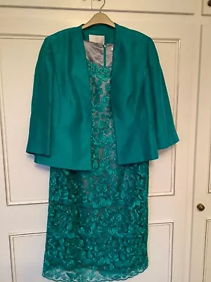 Buy Jacques Vert Size 18 Green Dress And Jacket Wedding/Occasion • 70£