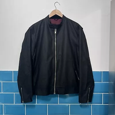 Buy Dr Martens Wax Waterproof Short Biker Jacket Black British Millerain Rare Large • 130£