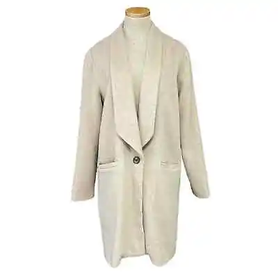 Buy Waverly Grey Libērant Pea Coat Womens 8 Cream Collar Button Textured Long Jacket • 48.26£