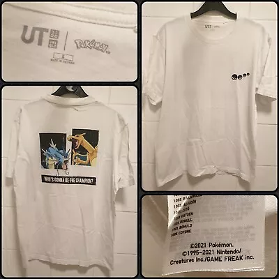 Buy 2021 UNIQLO Pokemon All Stars UT Gyarados Charizard T-shirt White Size Small UK • 36.99£