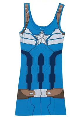 Buy Captain America Steve Rogers Winter Soldier Juniors Costume Tank Tunic Dress • 23.13£
