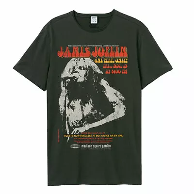 Buy Amplified Janis Joplin Madison Square Gardens Men's Charcoal T-Shirt • 18.95£