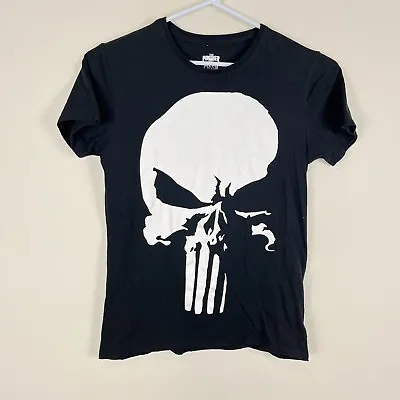 Buy The Punisher Marvel Graphic Crew Neck Black Cotton Tee T Shirt Men's Small S • 12.40£