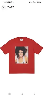 Buy Palace Skateboards Whitney Houston T Shirt Red Size Medium M Winter 2020 • 150£