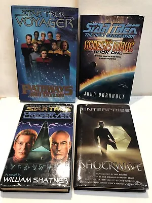 Buy 4 HB Star Trek Novels Preserver Shockwave GenesisWave Pathways Voyager Enterpris • 19£