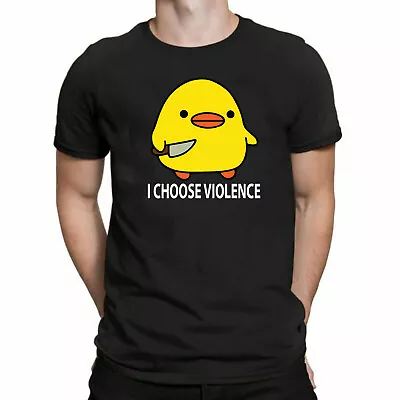 Buy Duck I Choose Violence Mens Tshirt Funny Joke Meme Design Father Birthday Gift • 13.49£