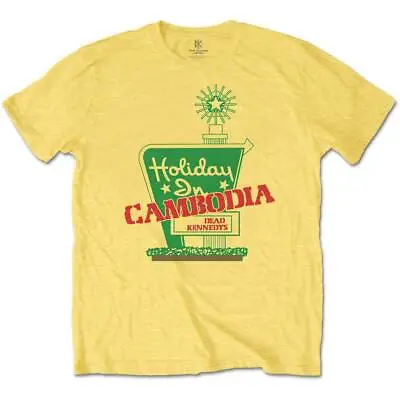 Buy Official Dead Kennedys T Shirt Holiday In Cambodia Yellow Classic Punk Rock Tee • 14.94£