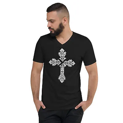 Buy Broken Holy Cross Unisex Short Sleeve V-Neck T-Shirt • 27.60£