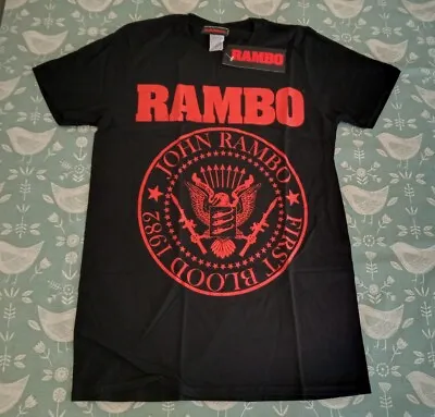 Buy Rambo First Blood Black T-Shirt Adult Size S New With Tag • 9.99£