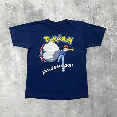 Buy Vintage 1999 Pokemon Pole Ball Go T Shirt Blue Size Youth XL • 35.52£