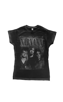 Buy ✨New✨ Black Skinny Fit T-shirt With Nirvana Band Print Size M UK 10!  • 10£