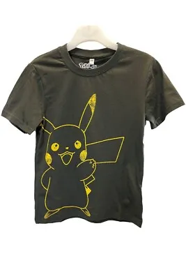 Buy Official Boys Kids Grey Pikachu Pokemon T-shirts Top Children's Ages 6 8 10 12 • 5.99£