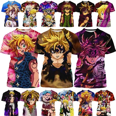 Buy Anime The Seven Deadly Sins 3D Womens/mens Short Sleeve T-Shirt Casual Tops Tee • 10.79£