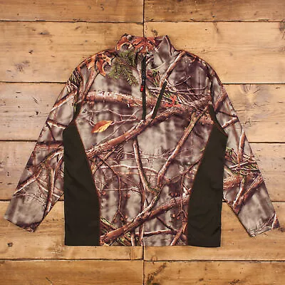 Buy Vintage Huntworth Hunting Jacket XL OakTree Pullover 1/4 Zip Camouflage Brown • 22.49£