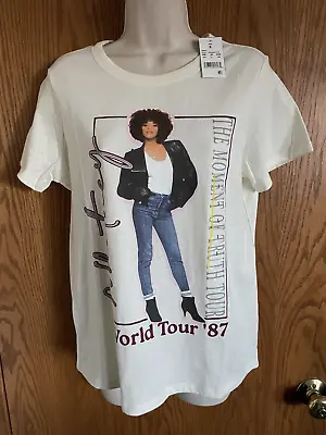 Buy Whitney Houston 1987 World Tour Concert T Shirt Women's Sz Sm. Made In 2022 NWT • 20.85£
