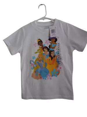 Buy NWT Disney Girl's Princess T-Shirt White Short Sleeves Size 5-6 New With Tags • 8.76£